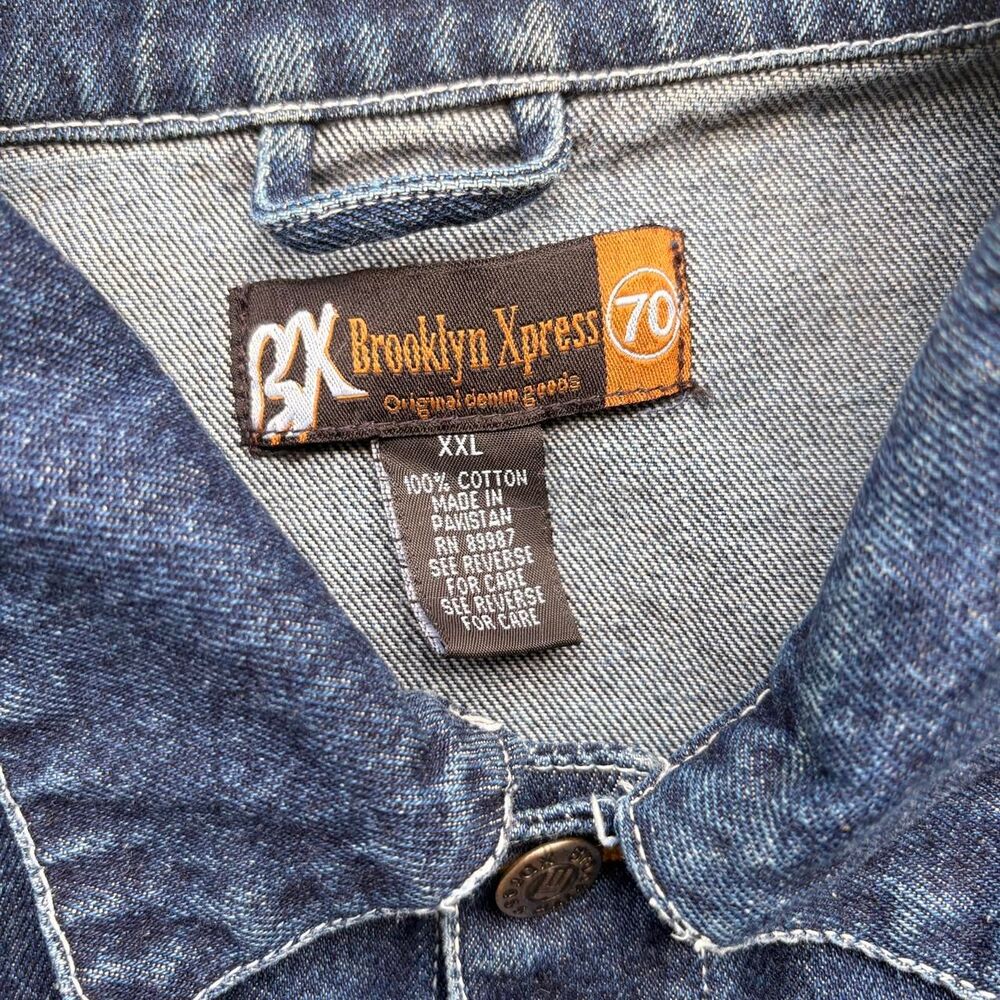 Vintage 90s Brooklyn Xpress Button Up Jean Jacket - Picture 2 of 8
